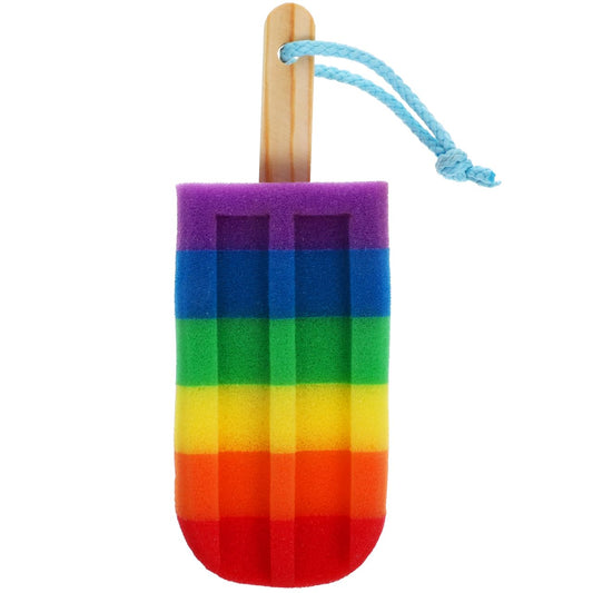 Ciieeo Colorful High-Density Cute Bath Sponge with Rope, Shower Body Scrubber for Exfoliating and Deep Cleaning, Rainbow-Colored Bathing Accessory Beauty and Personal Care Ciieeo