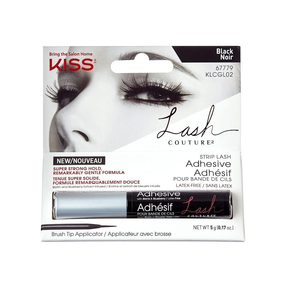 KISS Lash Couture, Lash Glue, Super Strong Strip Lash Adhesive, Black, Includes Lash Adhesive, Long Lasting Wear, Can Be Used with Strip Lashes Beauty & Personal Care KISS
