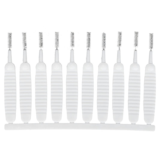 10Pcs Shower Hole Scrub Brush, Polypropylene, Nylon and Stainless Steel, White, Multifunctional, Suit for Shower Head, Phone Hole and Keyboard Beauty and Personal Care Yosoo