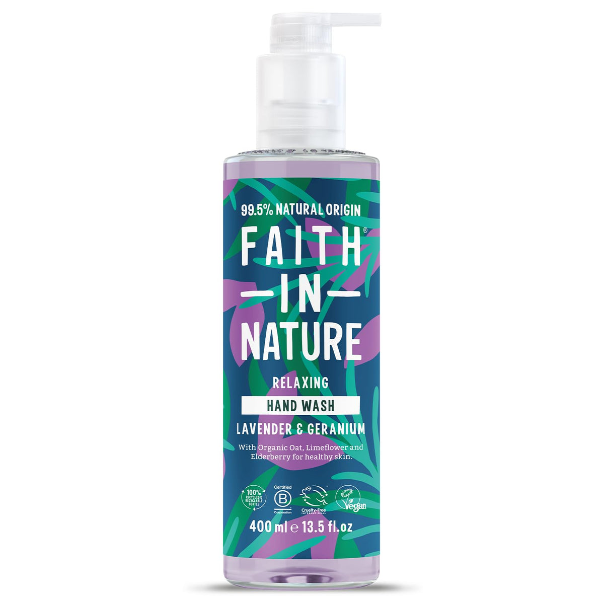 FAITH IN NATURE Natural Lavender and Geranium Liquid Hand Wash, Relaxing, Vegan and Cruelty Free, No SLS or Parabens, 400 ml Beauty & Personal Care FAITH IN NATURE