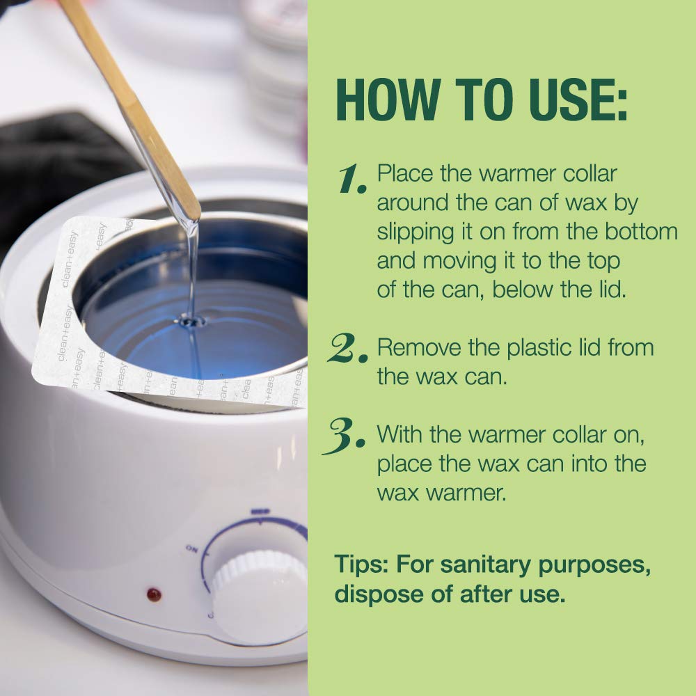 Clean + Easy Professional Deluxe Wax System - Standard Warmer Collars Prevent Drips for Mess-Free, Effortless Cleanup (50 Count) Beauty and Personal Care Clean + Easy