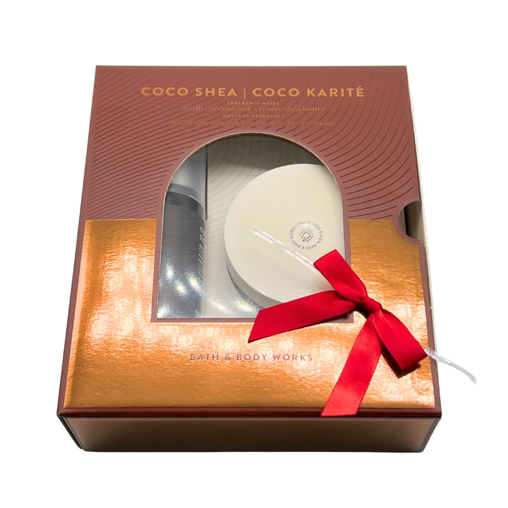 Bath & Body Works COCO SHEA COCO KARITÉ Fragrance Mist & Body Butter 2-piece Gift Set with a Red Bow for Holidays - Limited Edition Beauty and Personal Care Bath & Body Works