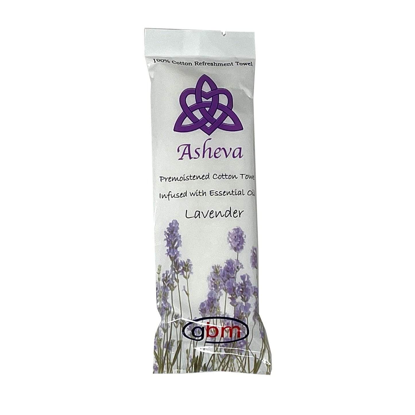 Asheva 8" x 9" Individually Wrapped Oshibori Disposable Towels - Luxurious Moist Cotton Hot/Cold Refreshment Towel - Lavender, Lemon, or Tea Tree Beauty & Personal Care GBM