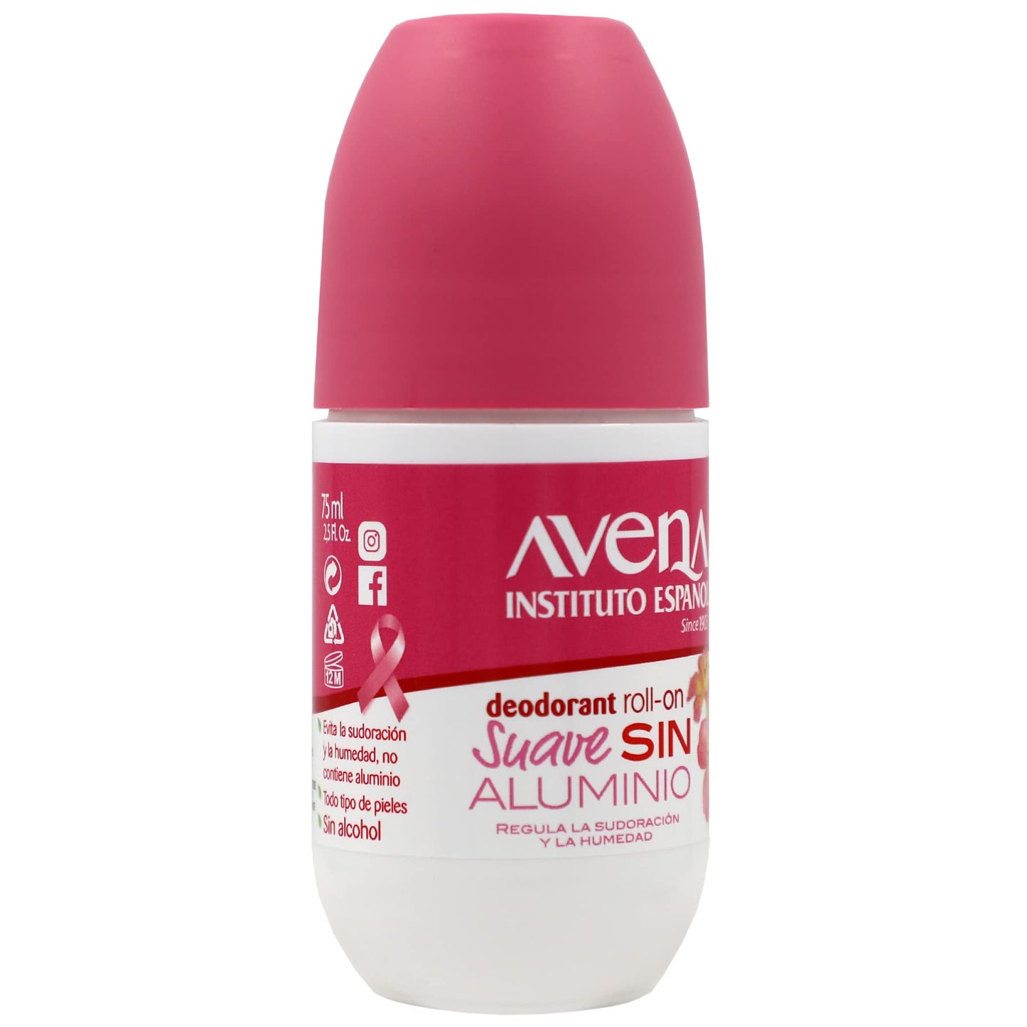 Instituto Español Avena Deodorant Roll-On Suave, Long-Lasting, Non-Alcohol, 2-Pack of 2.50 Oz Each Beauty and Personal Care Avena Instituto Espanol