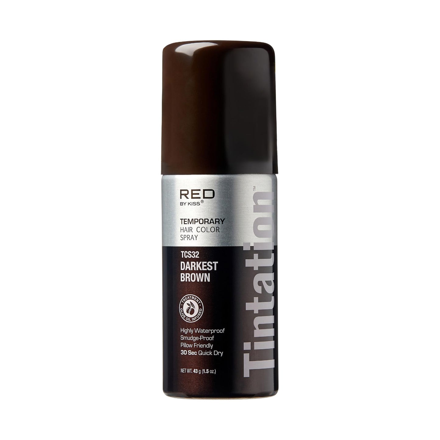 RED by Kiss 1.5OZ. Tintation Temporary Hair Color Spray, Instant Gray Root Cover Up, Water-Resistant, Smudge-Proof, Hairline & Barber Touch-Up, Quick Beauty & Personal Care Red by Kiss