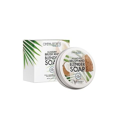 Cinema Secrets Vegan Makeup Brush Cleaner Soap - Brush & Make Up Sponge Cleaner with Scrubber - Formulated with Coconut Oil for Deep Cleansing Beauty & Personal Care CINEMA SECRETS
