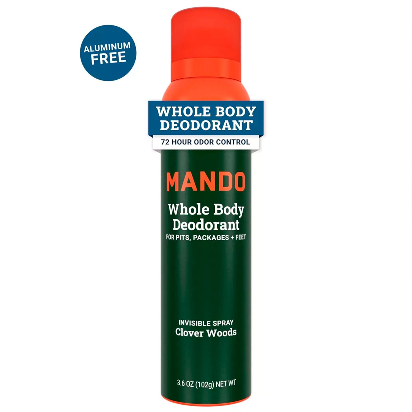 Mando Whole Body Men's Aluminum Free Invisible Spray Deodorant - Clover Woods - 3.6oz - Pack Of 01 Beauty and Personal Care Mando