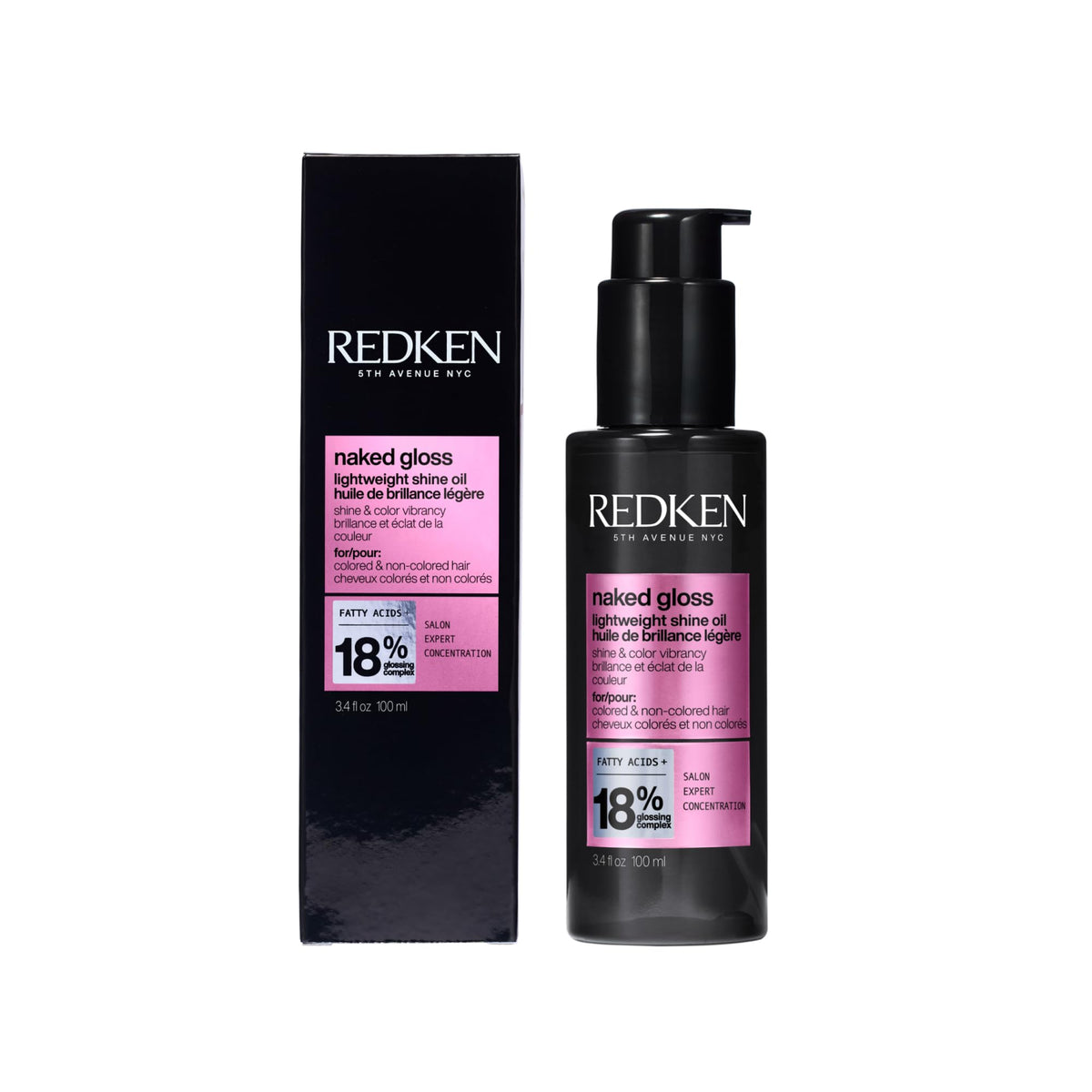 Redken Naked Gloss Shine Hair Oil - For Color-Treated Hair, 3.4 Fl Oz