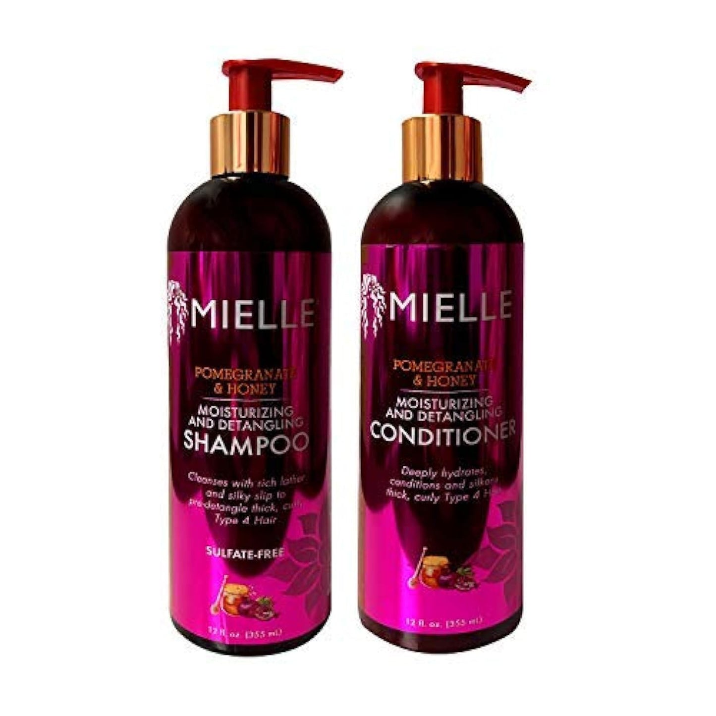 Mielle Pomegranate & Honey Moisturizing/Detangling Shampoo and Conditioner SET (12 fl. oz Each) Beauty & Personal Care Mielle Organics