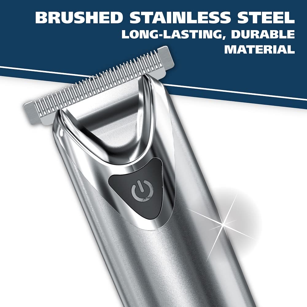 Wahl USA Stainless Steel Lithium-Ion Cordless Beard Trimmer for Men - Rechargeable All in One Men's Beard Trimmer with Rotary Ear & Nose Trimmer Beauty and Personal Care Wahl