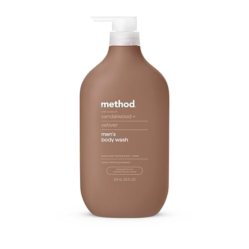 Method Men Body Wash, Sandalwood and Vetiver, Paraben and Phthalate Free, Quick-Lathering Cleansers, Cruelty Free, 28 oz Beauty & Personal Care Method