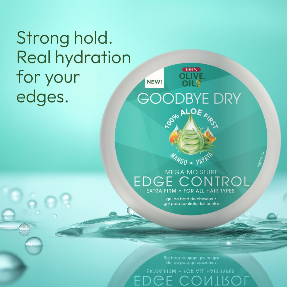 ORS Olive Oil Goodbye Dry Mega Moisture Edge Control Extra Firm Gel with Aloe, Mango & Papaya, Hydration & Nourishing 2.25 Ounces Beauty & Personal Care ORS