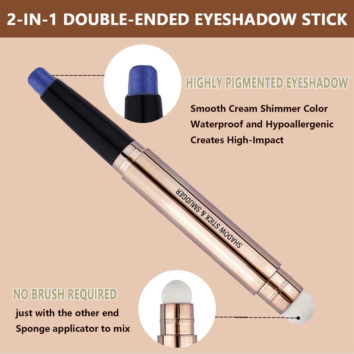 OVIQERKI 18 color eyeshadows stick shimmer,Highlighter waterproof eyeshadow pen,Colour pop eye makeup (16# Midnight Blue Shimmer) Beauty & Personal Care OVIQERKI