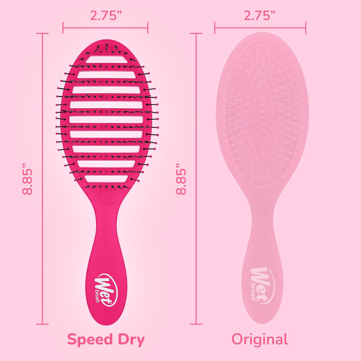 Wet Brush Speed Dry Hair Brush - Pink - Vented Design and Ultra Soft HeatFlex Bristles Are Blow Dry Safe With Ergonomic Handle Manages Tangle and