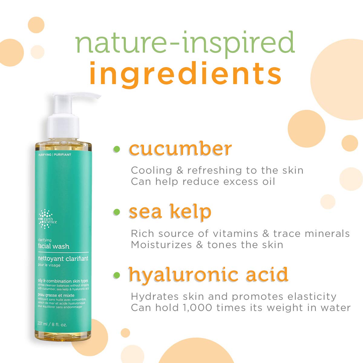 EARTH SCIENCE - Gentle Clarifying Facial Wash For Oily, Combination Skin Types (2pk, 8 fl. oz.) Beauty & Personal Care Earth Science