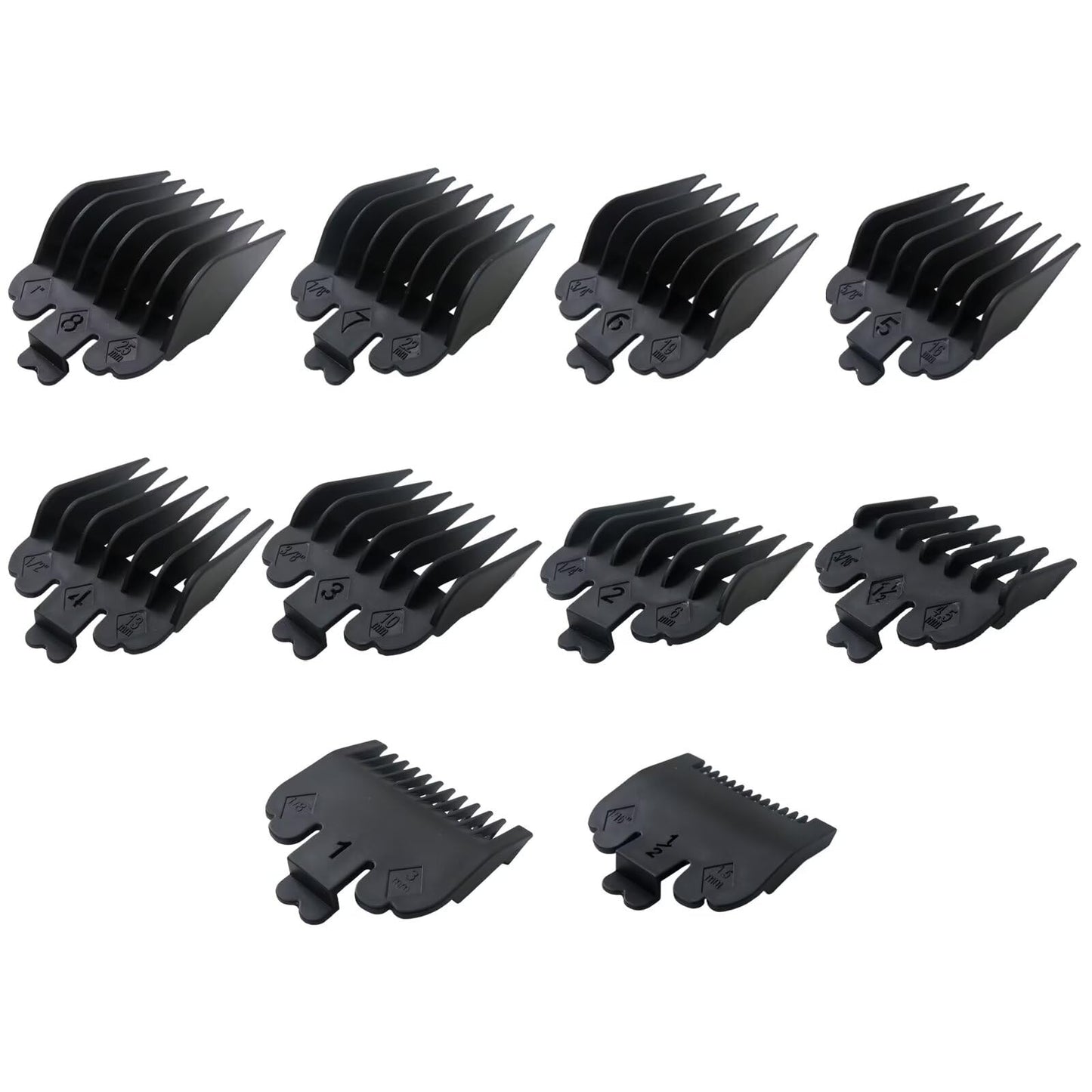 Upgraded Clipper Guards Set Fits for Most Wahl Clippers and Babyliss FX870, Clipper Guides Replacement - 1/16" to 1", 10 Piece Set, Black Color Beauty and Personal Care BLUE ELF