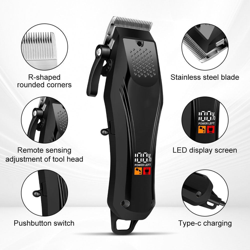 Hair Clippers for Men, Professional Cordless Hair Cutting Kit with LED Display,4 Limit Combs,Super Quite, Perfect for Men Women Barber Kid Beauty and Personal Care QDKVTNDJZ