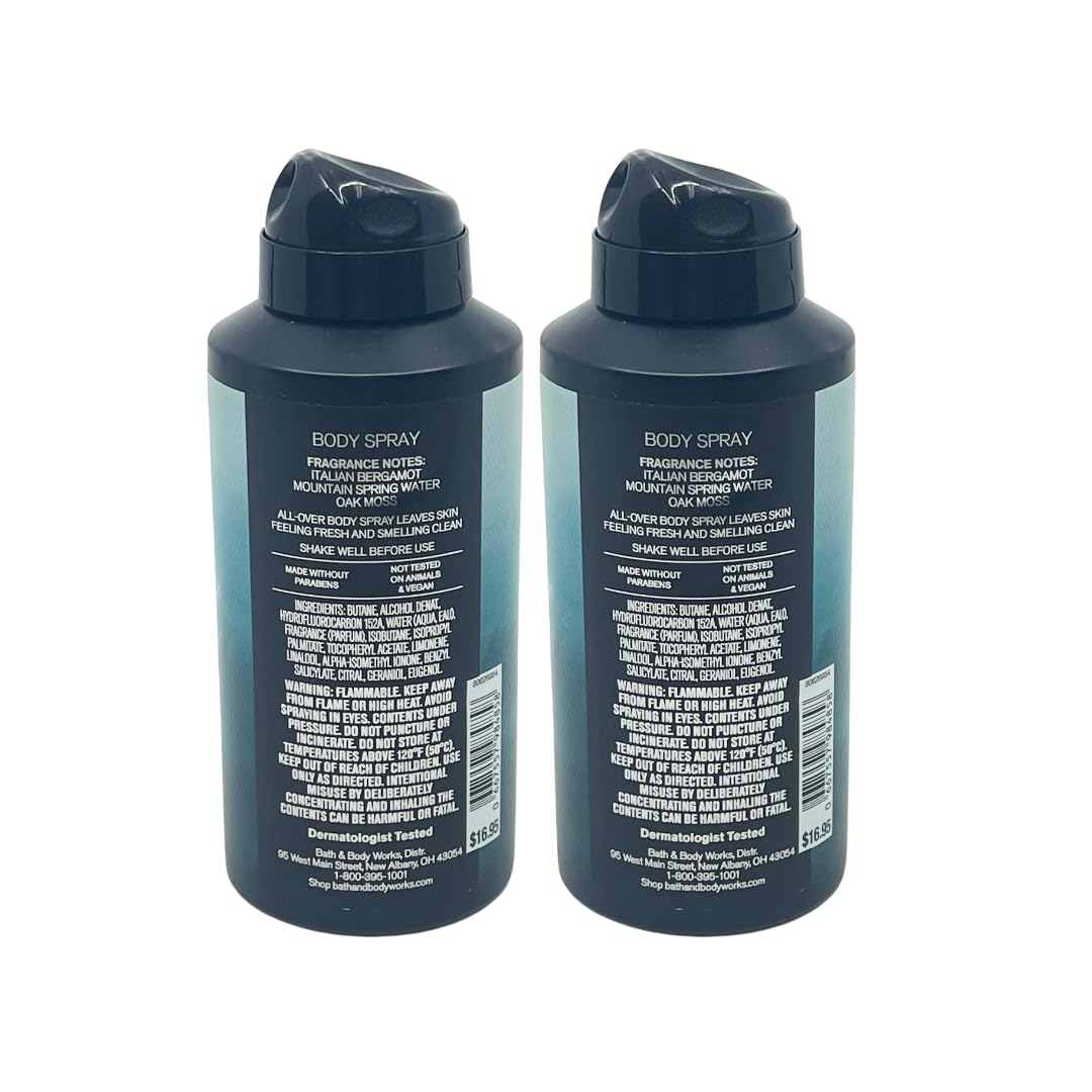 Bath and Body Works Men's Collection Freshwater Deodorizing Body Spray 3.7 Oz. 2 Set. Beauty & Personal Care Bath & Body Works