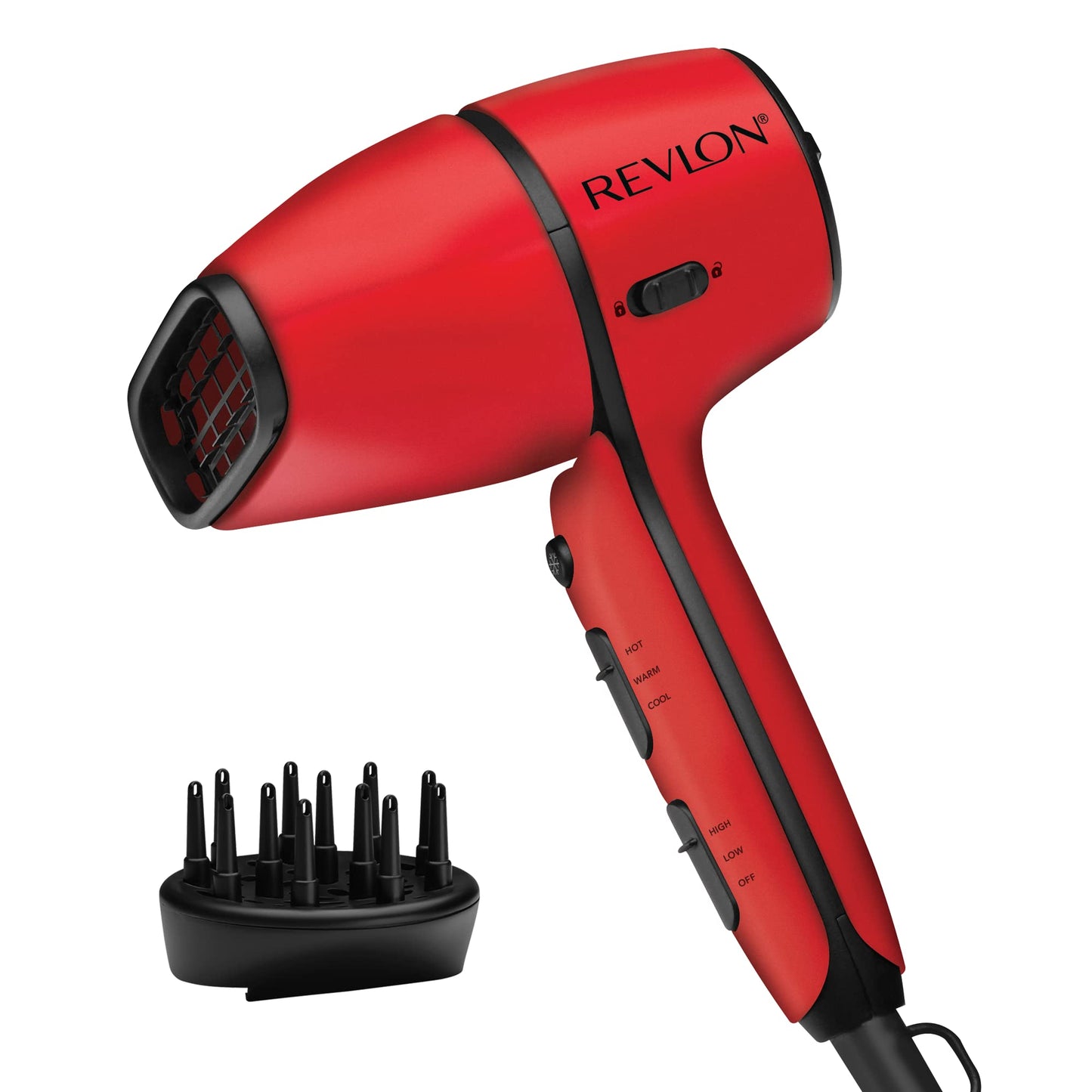 REVLON Airflow Control Hair Dryer with Diffuser - 1875W Blow Dryer Head Rotates 90° for Total Control, Wider Head for Less Drying Time, Reduces Frizz Beauty & Personal Care REVLON