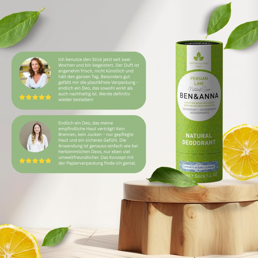 BEN & ANNA Persian Lime Paper Tube Deodorant, 40 GR Beauty and Personal Care Ben & Anna