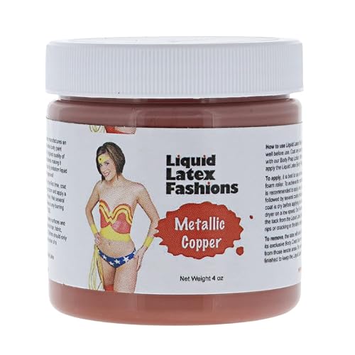 Metallic Copper 4 Fl Oz - Liquid Latex Face and Body Paint, Ammonia Free No Odor, Halloween Cosplay and Costumes Beauty & Personal Care Liquid Latex Fashions