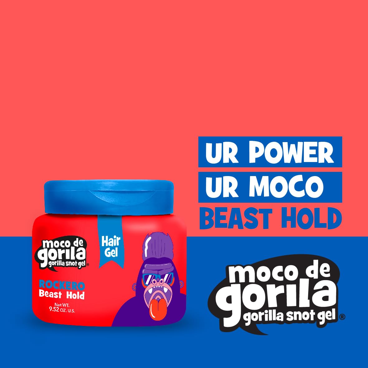 Moco de Gorila Rockero Hair Styling Gel, Long-Lasting Effect, Reactivate with Water, High Fixation, 9.52 Oz Jars (Pack of 3) Beauty & Personal Care Moco de Gorila