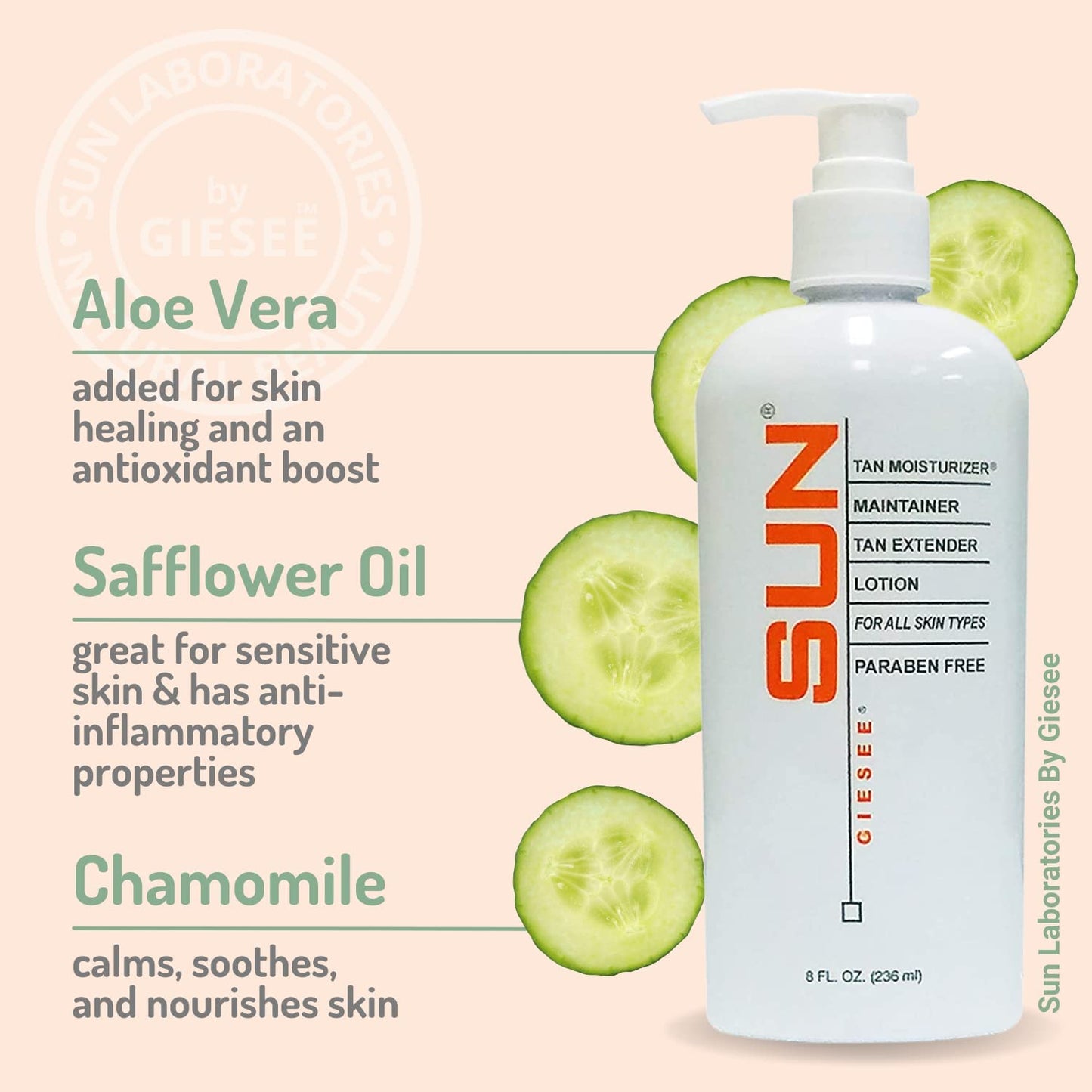 Sun Laboratories By Giesee Self Tanning Lotion, Tan Maintainer, and Exfoliant Body Gel - 3-Pack 8 Oz. Bottles, Non-Toxic Self Tanner, Ultra Dark Beauty & Personal Care Sun Laboratories by Giesee