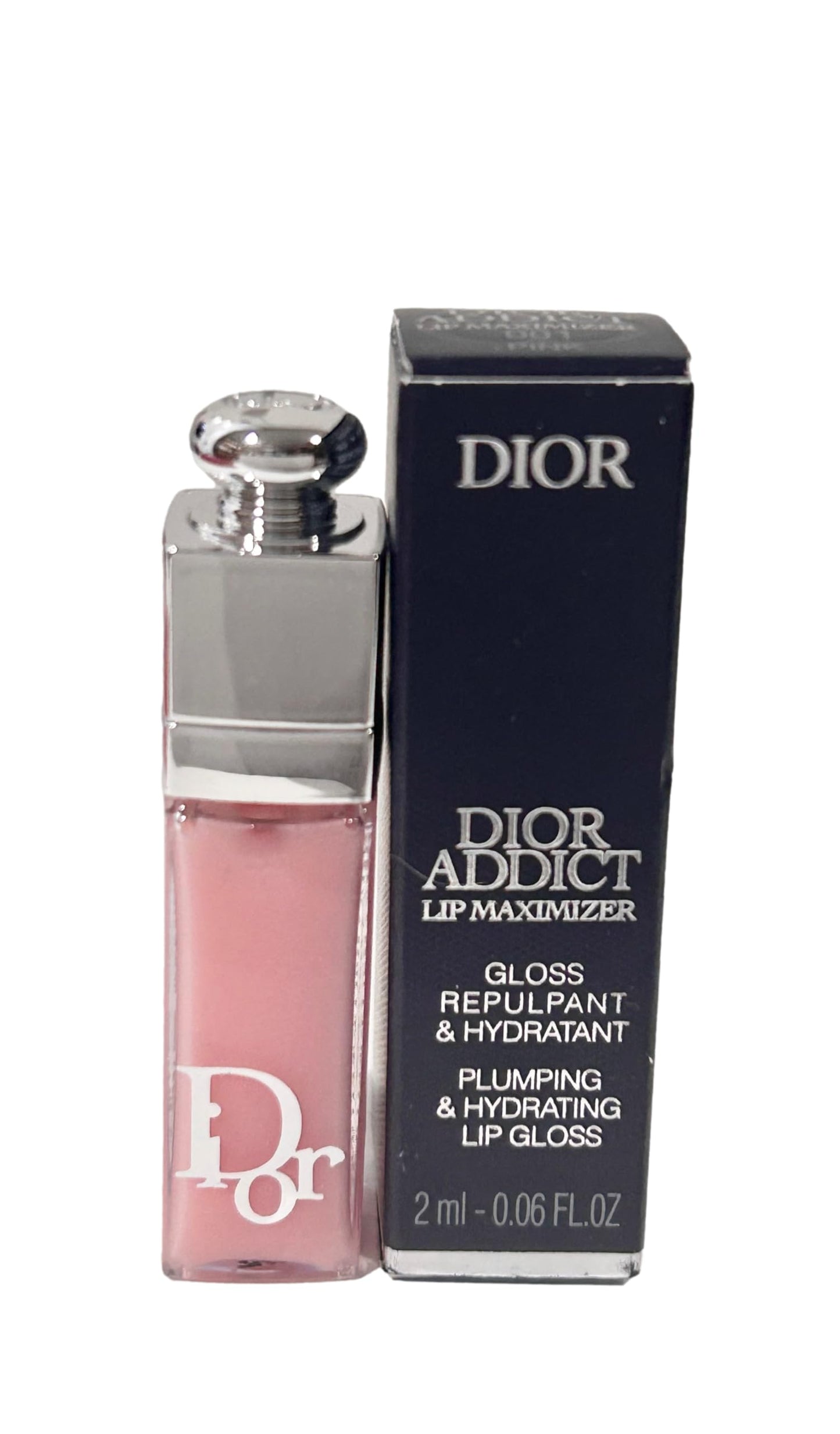 Dior Addict Lip Maximizer Lip Plumping Gloss # 001 PINK (MINI/SMALL/SAMPLE SIZE/TRAVEL SIZE) 2 ml / 0.06 fl oz- (NOTE THIS IS VERY SMALL) - 0106 Beauty and Personal Care Dior