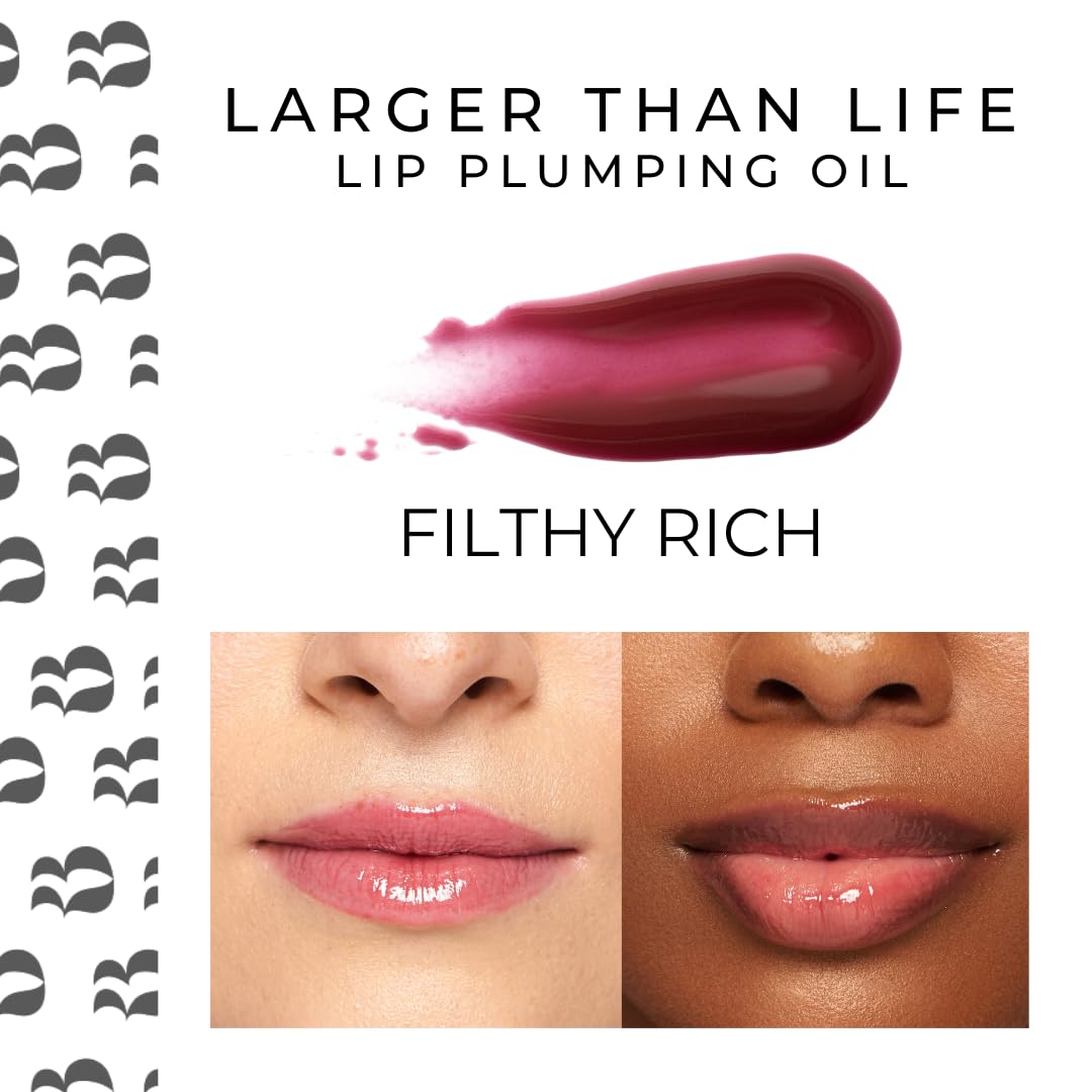Rinna Beauty Larger Than Life Lip Plumping Oil - Filthy Rich - Moisturizes & Hydrates Lips - Natural Plumping Over Time - Vegan, Cruelty-Free, & Beauty & Personal Care Rinna Beauty