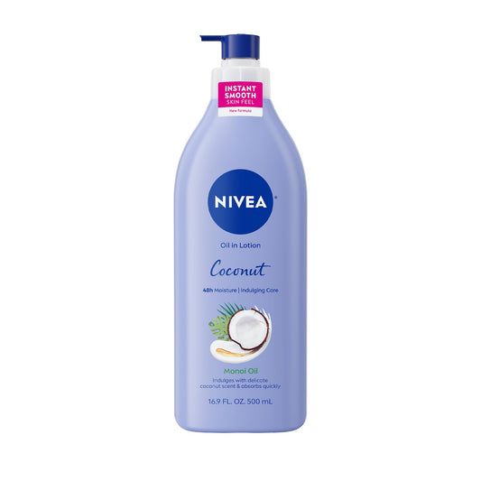 NIVEA Oil Infused Lotion Coconut and Monoi Oil Body Lotion for Women, Fast-Absorbing and Non-Greasy Coconut Scented Lotion Moisturizes for 48 Hours Beauty & Personal Care NIVEA