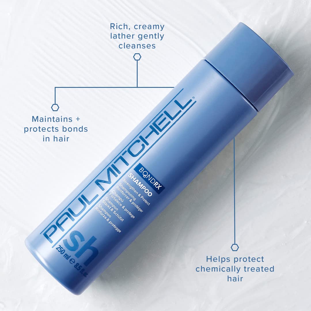 Paul Mitchell Bond Rx Shampoo, Strengthens + Protects, For Chemically Treated + Damaged Hair, 8.5 oz