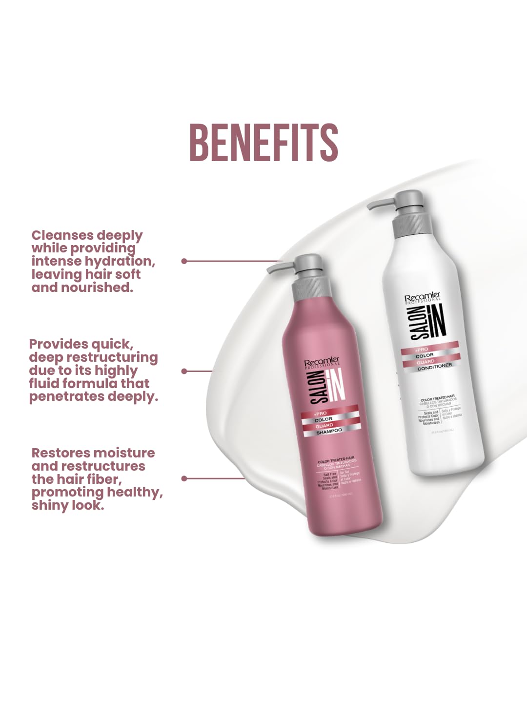 Salon In by Recamier | Color Guard Shampoo and Conditioner Set for Color-Treated Hair | 10.1 fl oz / 300 ml Each Beauty & Personal Care RECAMIER PROFESSIONAL SALON IN