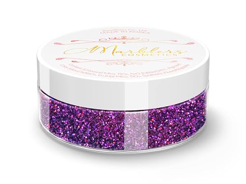 MARBLERS Holographic Face & Body Glitter [Holo Magenta] 0.18oz (5g) | Fine | Non-Toxic | Vegan | Cruelty-Free | Festival, Rave & Party Makeup | Eye Beauty & Personal Care MARBLERS