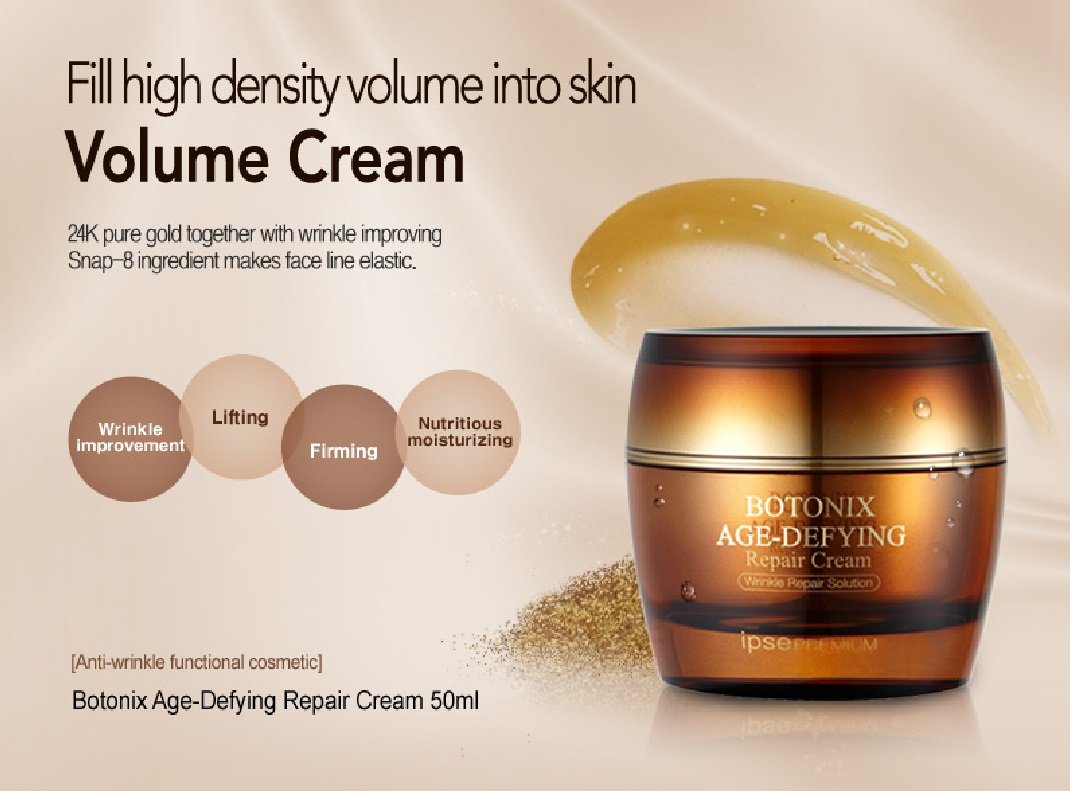 BOTONIX Natural Age Defying Cream 24K Gold and 8 Peptides Face Lifting and Firming Bundled with 1 Pack Oil Absorbing Blotting Paper Beauty & Personal Care COLORCODE