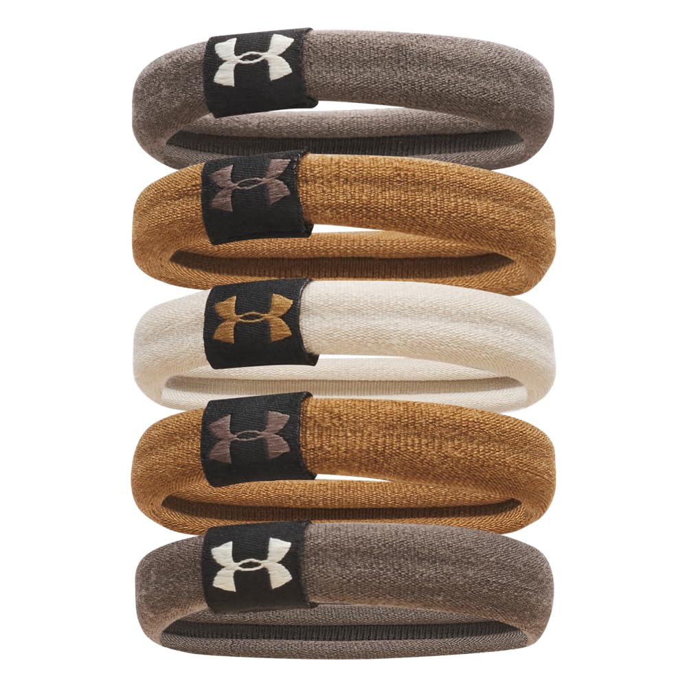 Under Armour Women's Soft Hair Ties 5 Pack, 200 BROWN, OSFM