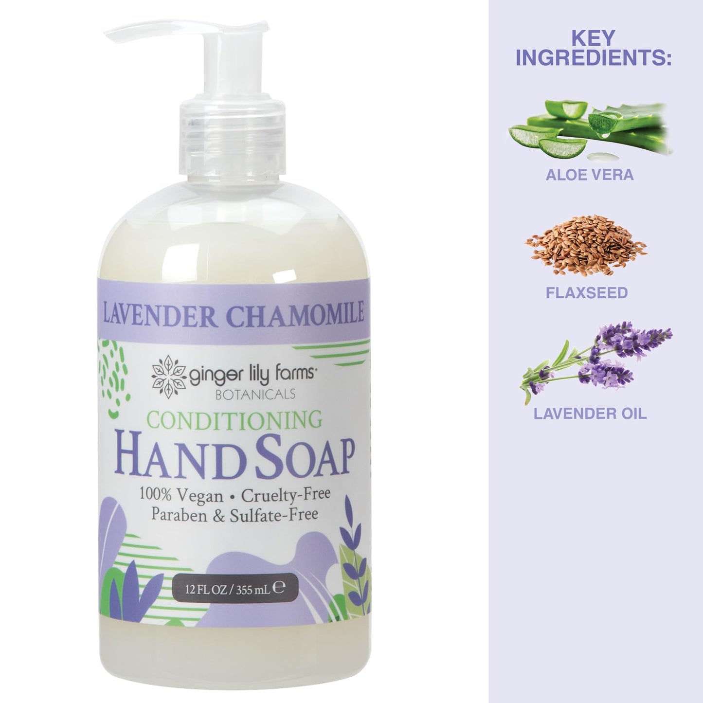 Ginger Lily Farms Botanicals Conditioning Liquid Hand Soap Refill, 100% Vegan & Cruelty-Free, Lavender Chamomile Scent, 12 Fl Oz Beauty & Personal Care Ginger Lily Farms