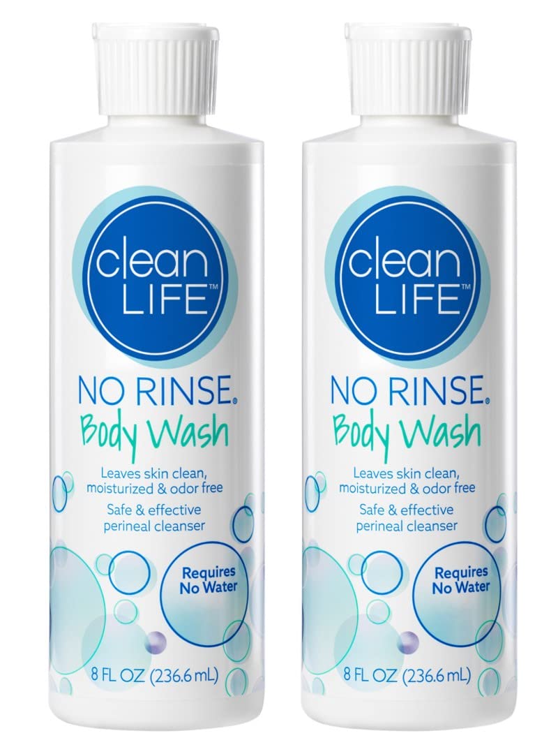 No-Rinse Body Wash 8 fl oz (Pack of 2) - Waterless, Rinse Free Formula Cleans, Moisturizes & Eliminates Odor | Sensitive Skin Safe | For Surgery Beauty & Personal Care No-Rinse