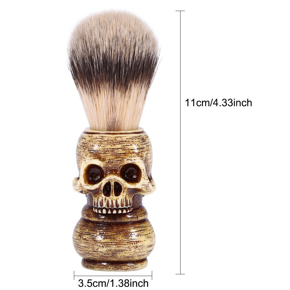 ZJchao Shaving Brushes, Skull Shaped Handle, Rich and Fast Lather Men Shaving Brush, Barber Grooming, Shave Brush for Wet Shave, Use with Safety Beauty and Personal Care ZJchao