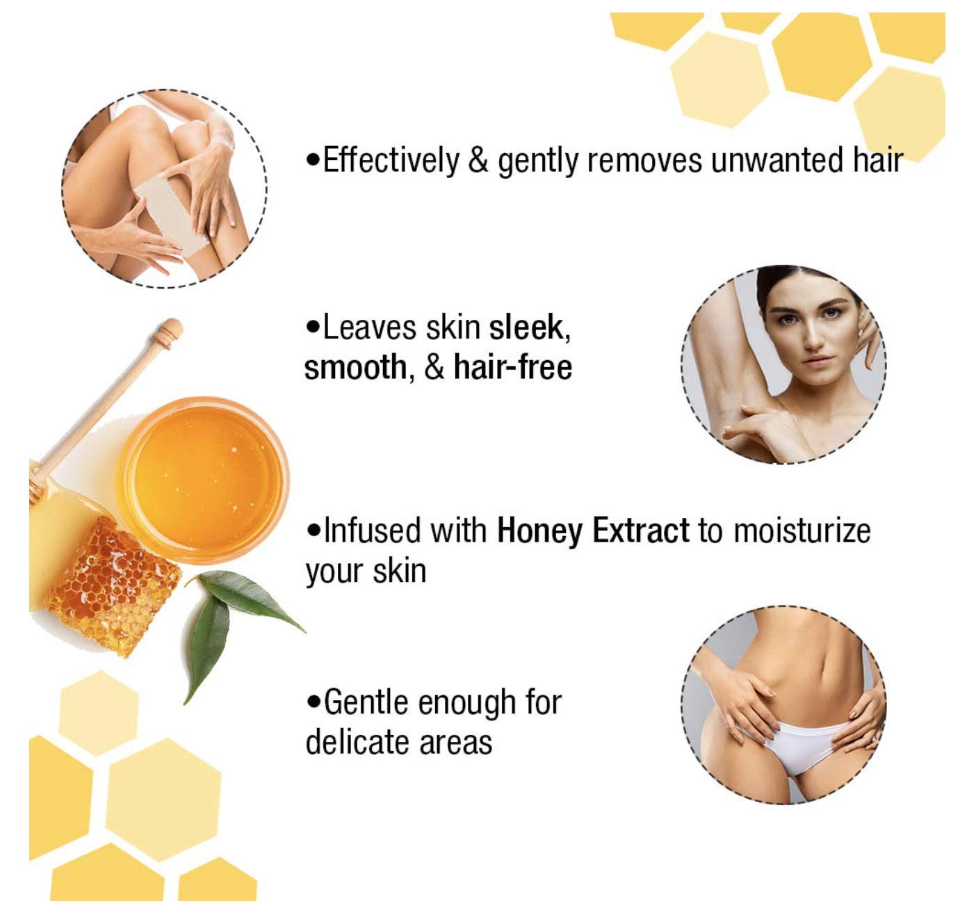 Hot All Purposes Honey Wax 14oz for Women and Men - Hair Removal on Face, Body, Leg, Lips, Nose, Mustache, Eyebrow, Ear Perfect for Brazilian Beauty and Personal Care Tori + Mika