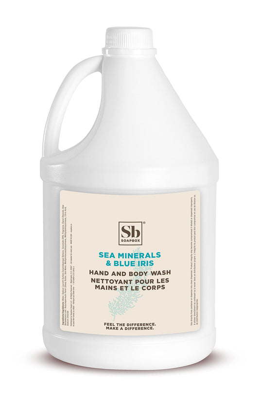 Soapbox Liquid Hand Soap & Body Wash, Sea Minerals & Blue Iris - Gentle, Moisturizing Hand & Body Cleanser, Vegan, Cruelty Free Hand Soap Refill Beauty & Personal Care Soapbox