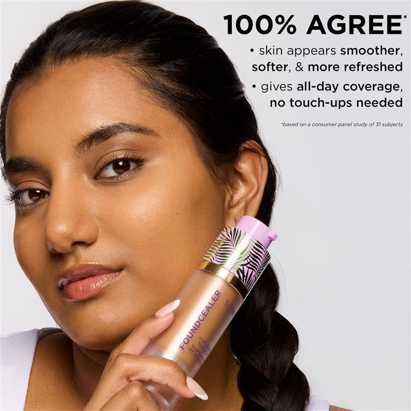 tarte babassu foundcealer dewy foundation Broad Spectrum SPF 20 Sunscreen - Foundation & Concealer in 1, Vegan Skincare Makeup, Medium Coverage Beauty & Personal Care tarte
