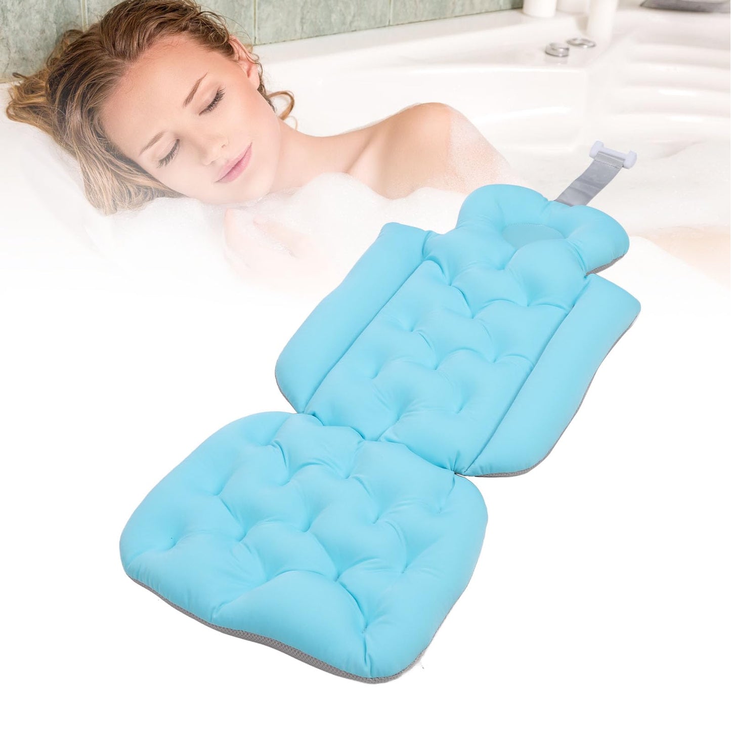 Full Body Bath Pillow for Bathtub, Extra Thick Bath Cushion with Powerful Suction Cups Non Slip Bathtub Pillow Cushion Bath Mat for Adults Beauty and Personal Care Asixxsix
