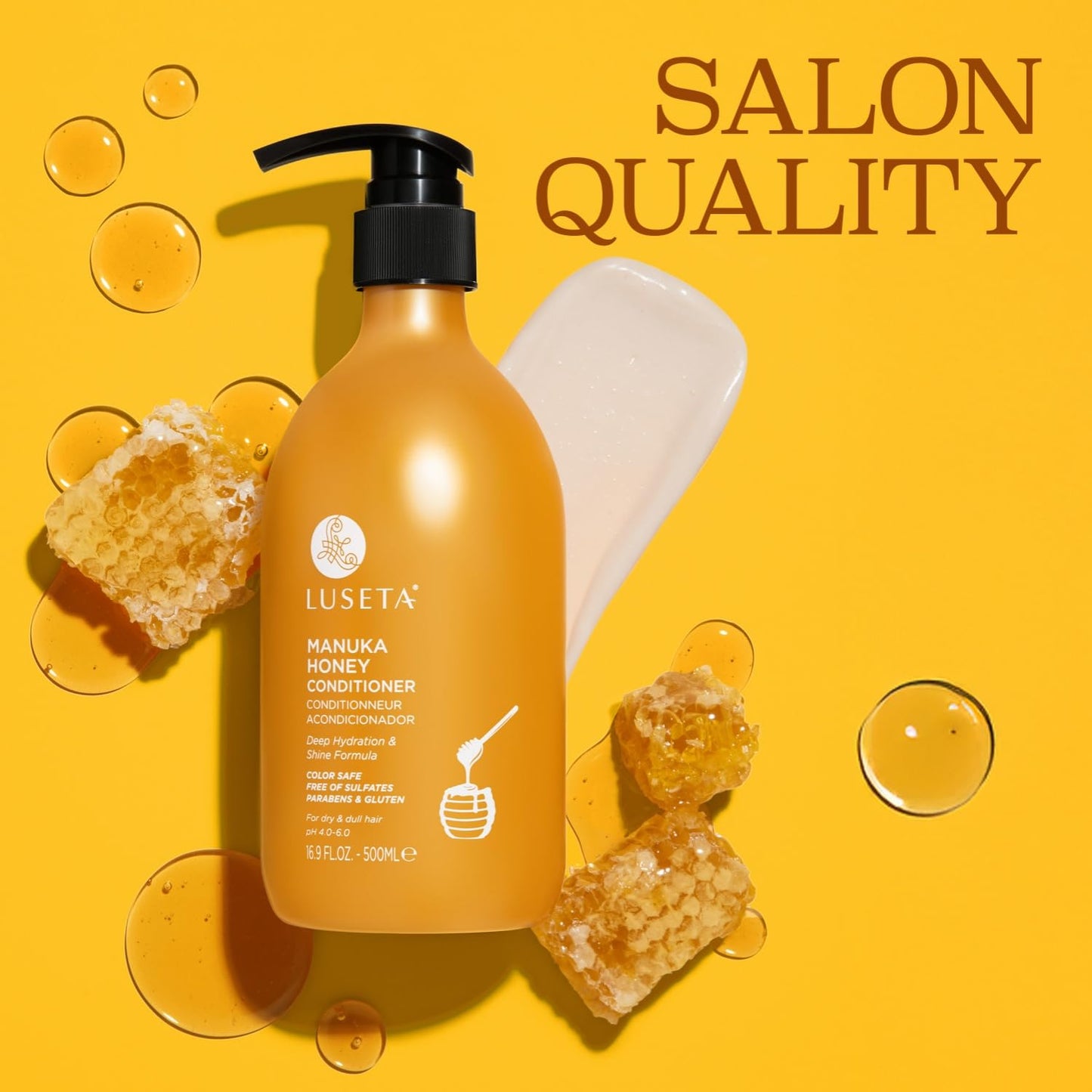 Luseta Manuka Honey Conditioner Hydrate & Repair for Dry and Dull Hair Adds Shine & Restore Softness Moisturizing for Damaged Hair 16.9oz Beauty & Personal Care LUSETA