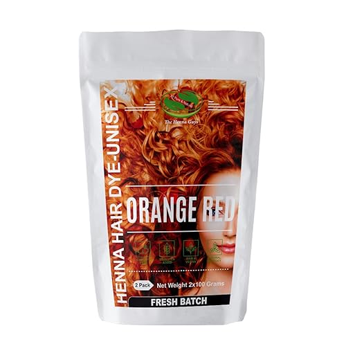2 Packs Of Red/Orange Henna Hair & Beard Color/Dye 100 Grams - Natural Hair Color, Plant-based Hair Dye - The Henna Guys Beauty & Personal Care The Henna Guys