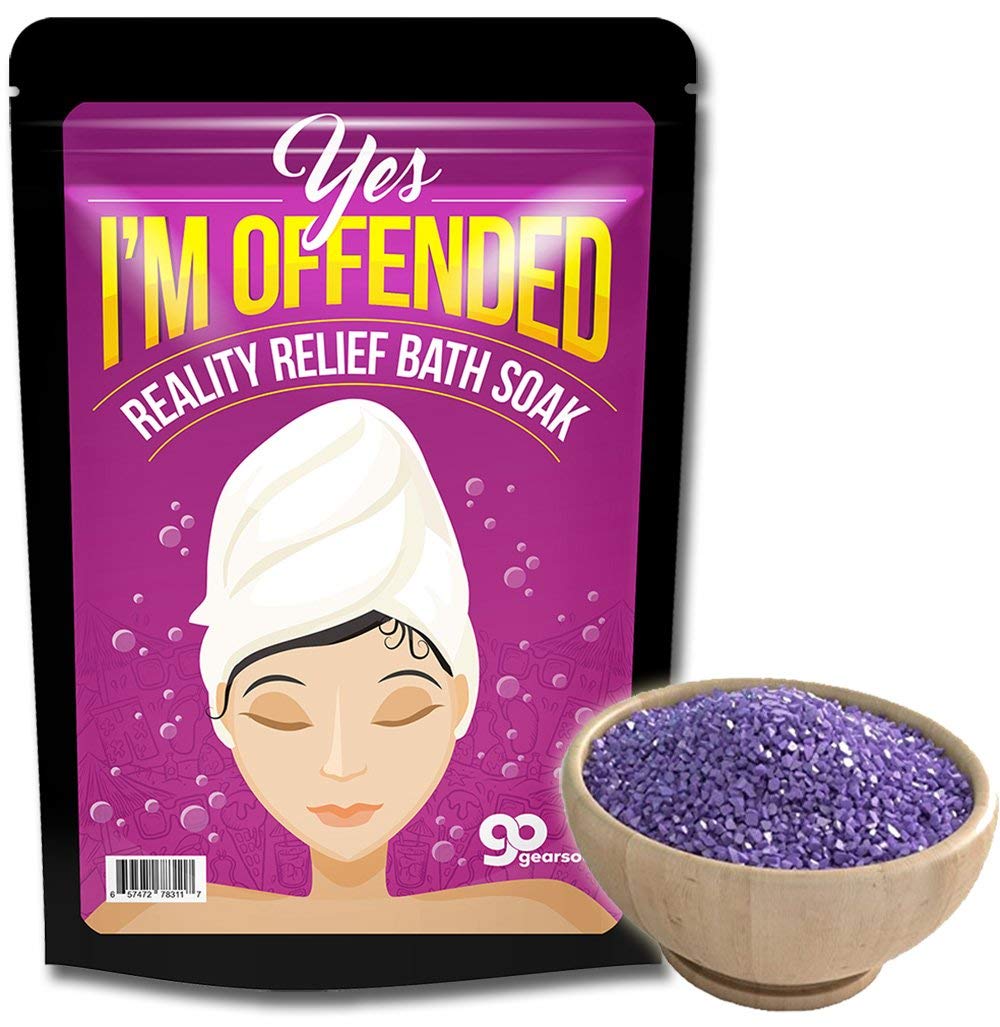 Yes, I'm Offended Bath Soak - Purple Bath Salts Luxury Bath Girlfriend Gifts for Best Friends Bath and Body Gifts for Women Mediterranean Sea Salts Beauty and Personal Care Gears Out