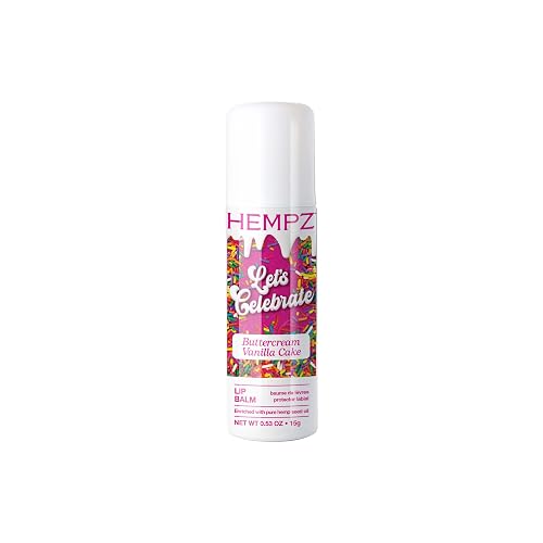 HEMPZ Natural Lip Balm - Buttercream Cake - Hemp Seed Oil, Shea Butter, Coconut & Avocado Oil with Vanilla, Sugarcane, Sweet Almond Moisturizing Lip Beauty & Personal Care Hempz