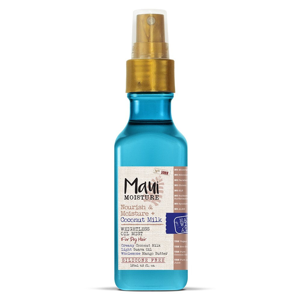OGX Nourish & Moisture + Coconut Milk Weightless Oil Mist, Leave-In Spray Treatment to Help Defrizz, Hydrate & Replenish Curly Hair, Vegan, Silicone Beauty & Personal Care OGX