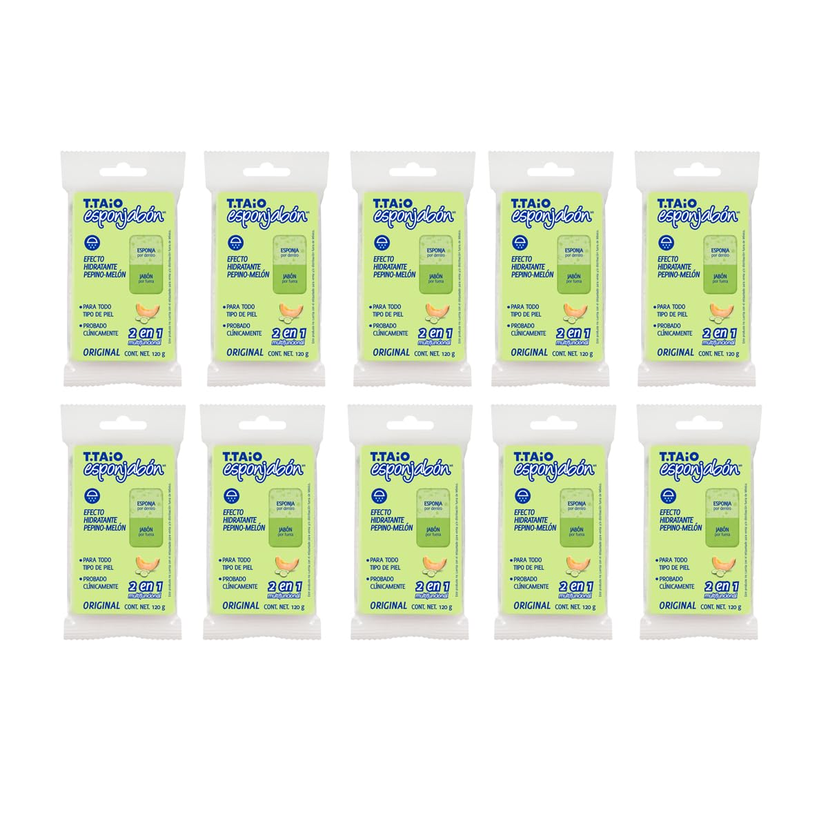 SOAP SPONGE CUCUMBER 10 PACK Beauty and Personal Care T.TAIO ESPONJABON