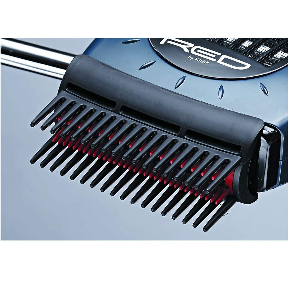RED by KISS 1900 Ceramic Hair Styler with Detangler Pik, Professional Quick Blow Dry Comb, 3 Heat/Speed Settings, Cool Shot Button, Ideal for Curling Beauty & Personal Care Red by Kiss