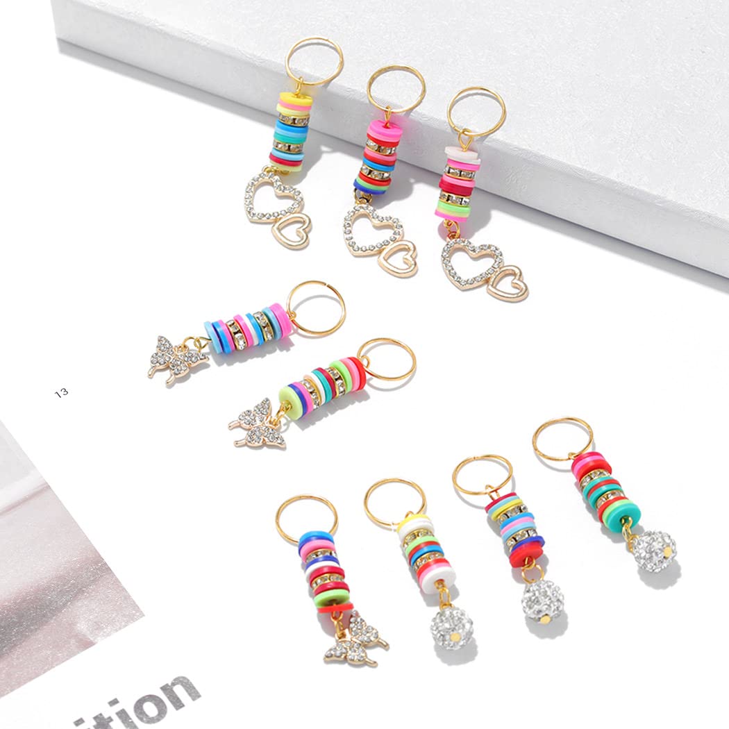 Formery Butterfly Braid Jewelry Gold Rhinestones Hair Charms Heart African Loc Accessories for Black Women (9PCS) Beauty & Personal Care Formery
